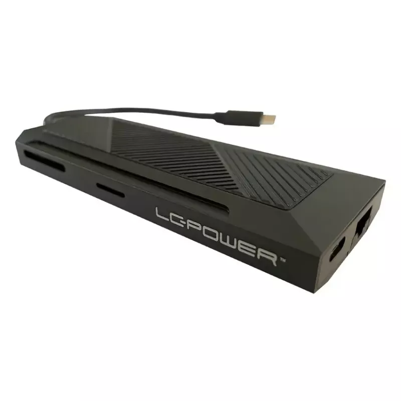 Hub USB LC-Power LC-HUB-C-MULTI-6-RGB Type-C 5000 Mbit/s preto