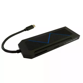 Hub USB LC-Power LC-HUB-C-MULTI-6-RGB Type-C 5000 Mbit/s preto