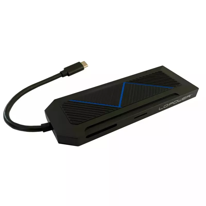 Hub USB LC-Power LC-HUB-C-MULTI-6-RGB Type-C 5000 Mbit/s preto