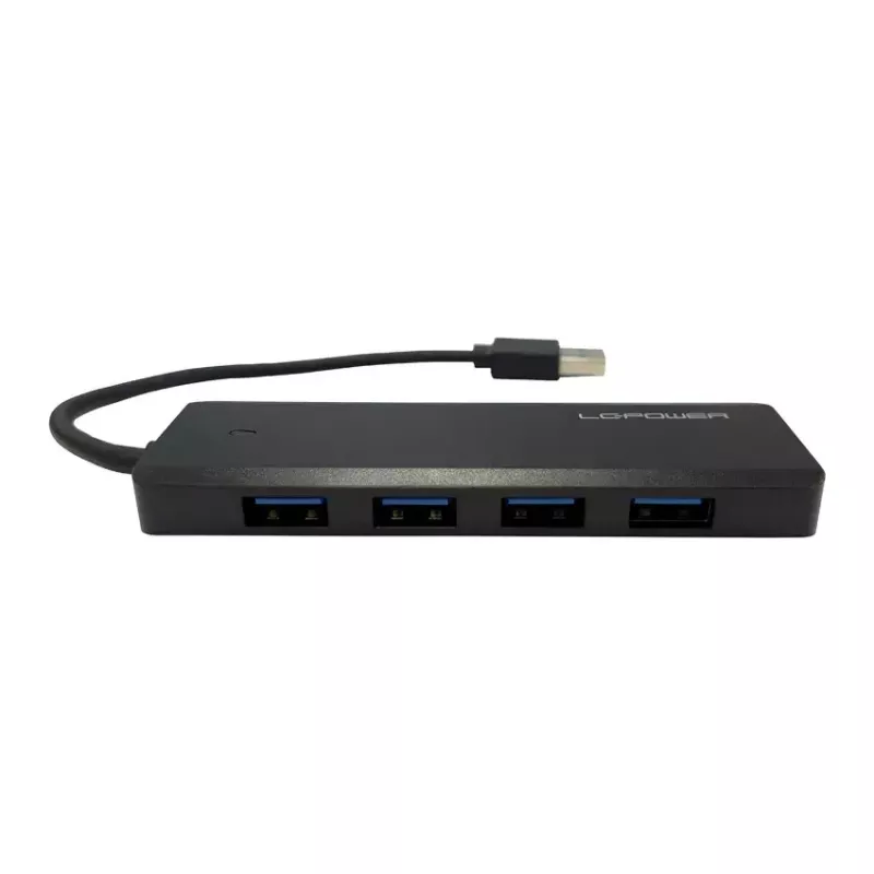 Hub USB LC-Power LC-HUB-U3-4-V2 USB 3.2 Gen 1 Type-A Type-C 5 Mbit/s preto
