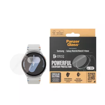 PanzerGlass® proteção de ecrã Samsung Galaxy Watch8 | Watch7 44mm | Ultra-Wide Fit