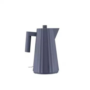 Chaleira elétrica ALESSI Plissé 1,0 L 2200 W – resina termoplástica, desligamento automático, filtro de vazamento removível, base oculta (branco)