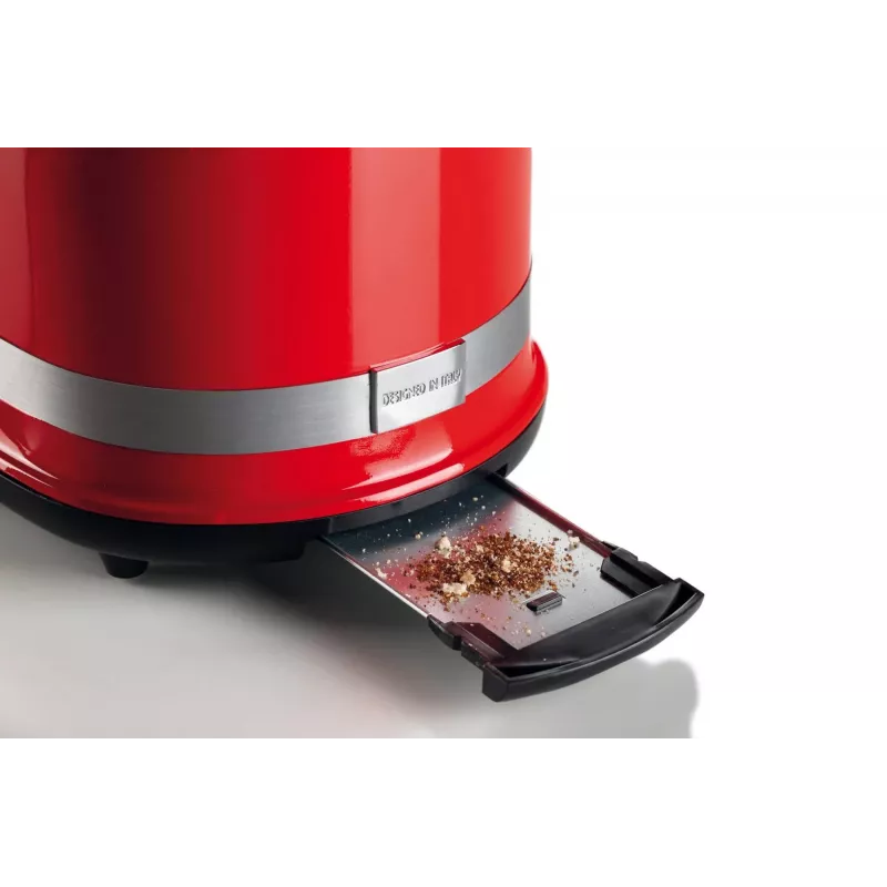 Torradeira Ariete 149 com pinça para 2 fatias de pão - ejecção automática - descongelar - 6 níveis de tostagem - 800 Watt - Modern Line - vermelho
