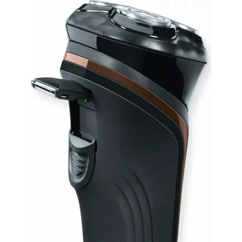 Beurer HR 8000 580.09 máquina de barbear rotativa, recarregável, 3 cabeças de corte flutuantes, preto/castanho