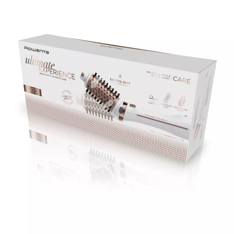 Escova de ar quente Rowenta Brush Activ Ultimate Care CF9720 cobre quente, branco 2 m