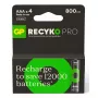 GP Batteries ReCyko Pro GPRCP80AAA174C4 pilha recarregável AAA (Micro), NiMH 800 mAh 1,2 V, 4 un.