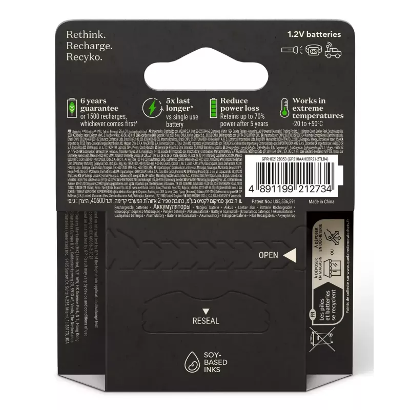 Bateria recarregável GP Batterien ReCyko Pro GPRCP200AA167C4 AA NiMH 30g