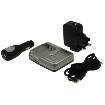 Carregador de bateria de câmara/fonte de alimentação USB 2-Power