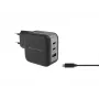 Carregador Conceptronic 3 portas 67W GaN USB PD com cabo de carregamento USB-C, USB-C x 2, USB-A x 1, QC 3.0, PPS