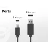 Carregador Conceptronic 3 portas 67W GaN USB PD com cabo de carregamento USB-C, USB-C x 2, USB-A x 1, QC 3.0, PPS