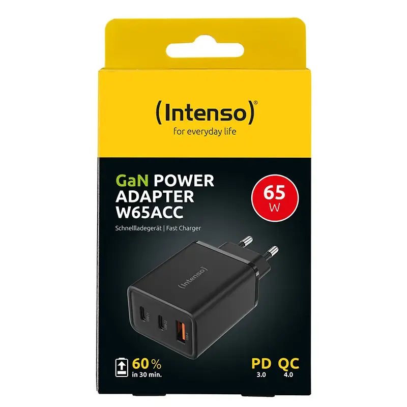 Fonte de alimentação Intenso W65ACC conectores USB-A e USB-C preto