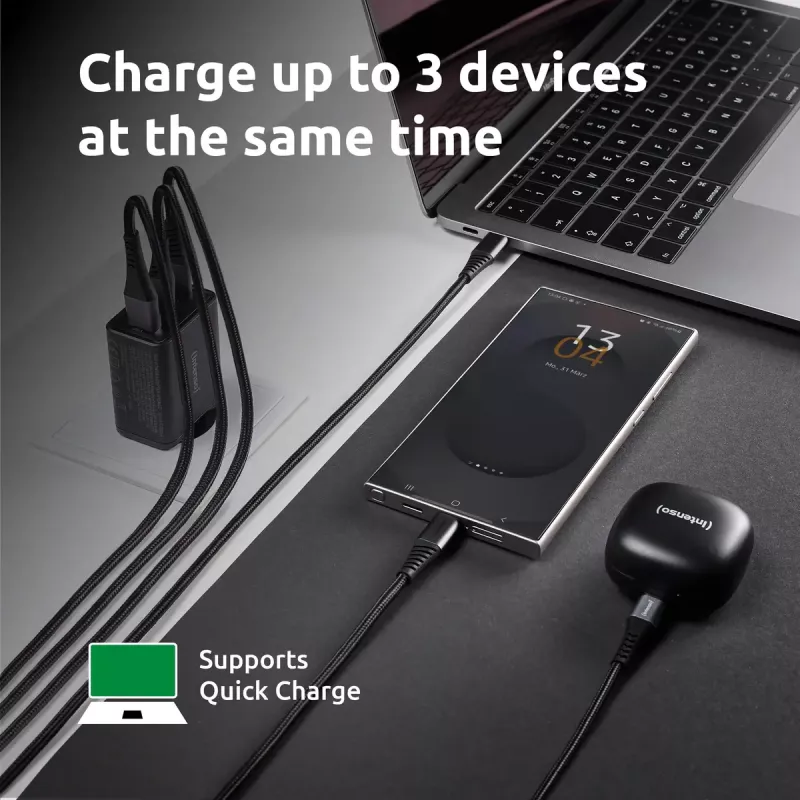Fonte de alimentação Intenso W65ACC conectores USB-A e USB-C preto