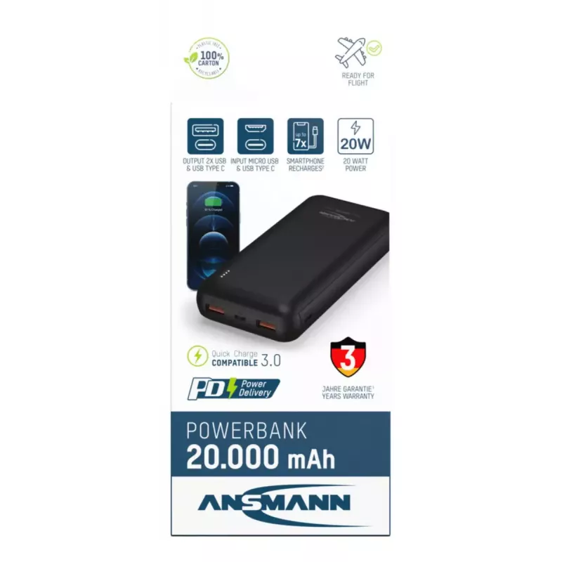 Powerbank portátil Ansmann PB320PD 20000 mAh