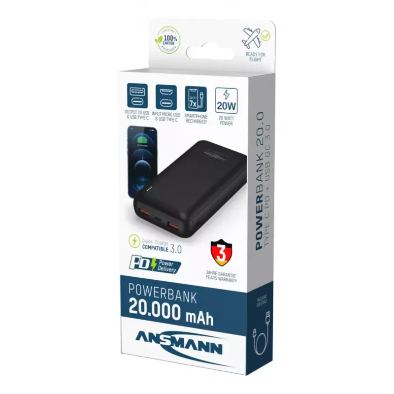 Powerbank portátil Ansmann PB320PD 20000 mAh