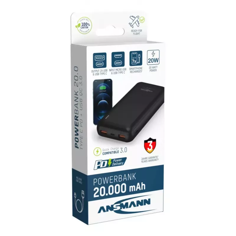 Powerbank portátil Ansmann PB320PD 20000 mAh