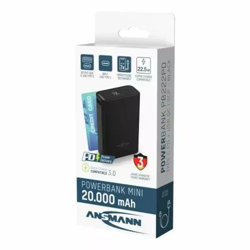 Bateria portátil Ansmann PB222PD 20000 mAh