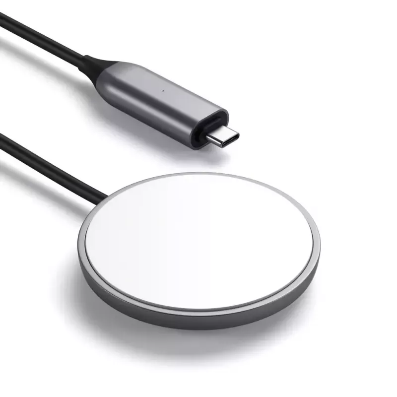 Carregador para telemóvel Satechi ST-UCQIMCM USB carregamento sem fios cinzento branco