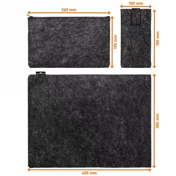 Capa Durable Effect 41,7 cm 16,4 polegadas antracite 2 bolsos frontais