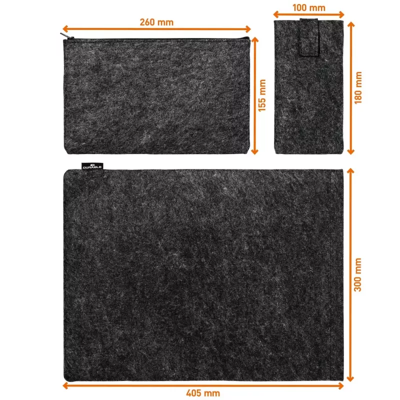 Capa Durable Effect 41,7 cm 16,4 polegadas antracite 2 bolsos frontais