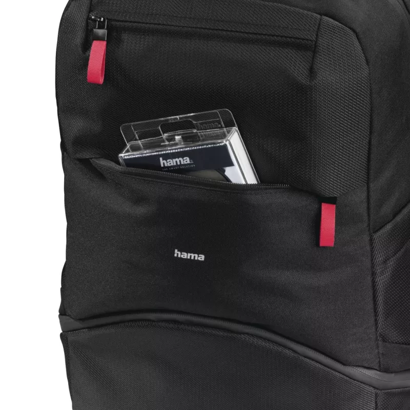 Mochila Hama Matera preta, correia de ombro para todas as marcas