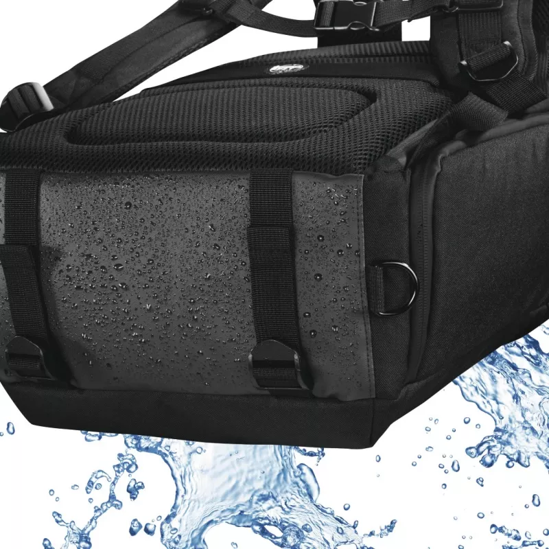 Mochila Hama Matera preta, correia de ombro compatível com qualquer marca