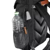 Mochila Mantona Luis junior preta e castanha em pele, metal, poliéster e sintético