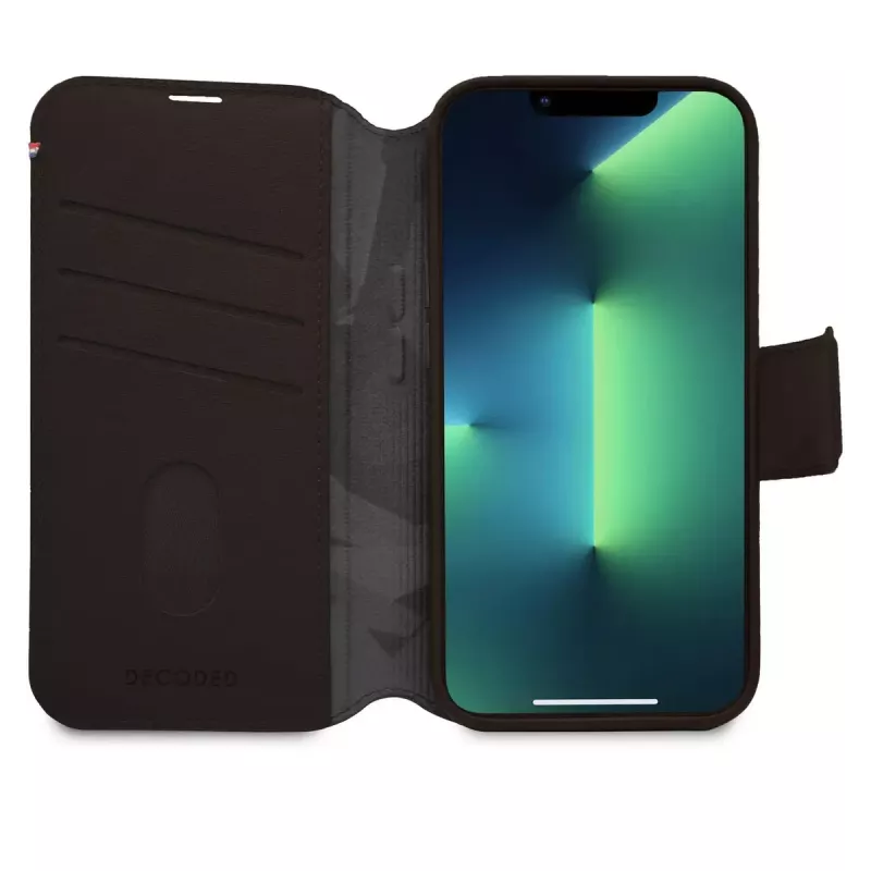 Capa-carteira Decoded iPhone 14 Plus castanha 6,7