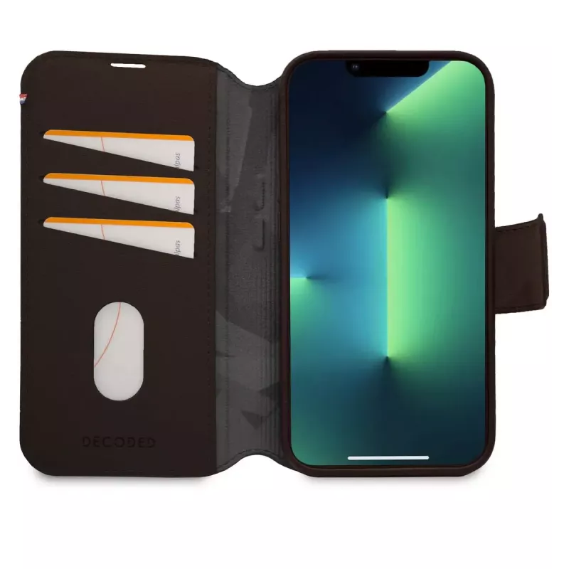 Capa-carteira Decoded iPhone 14 Plus castanha 6,7