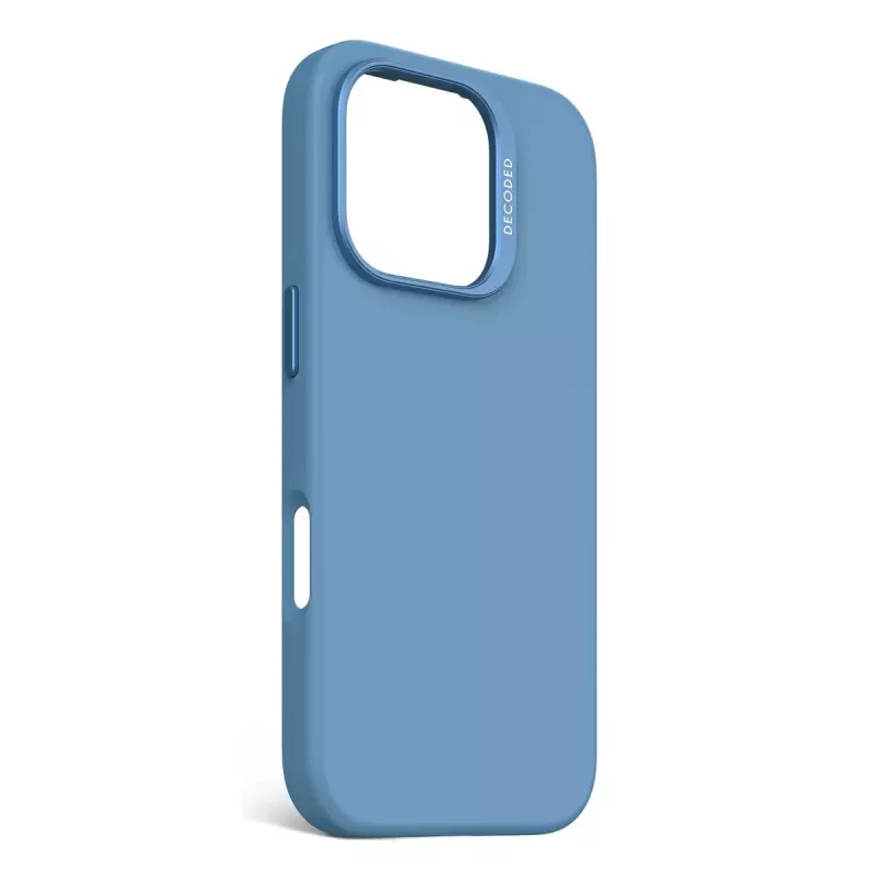 Decoded D25IPO16PBCS9AE capa traseira de silicone antimicrobiano para iPhone 16 Pro, azul-claro