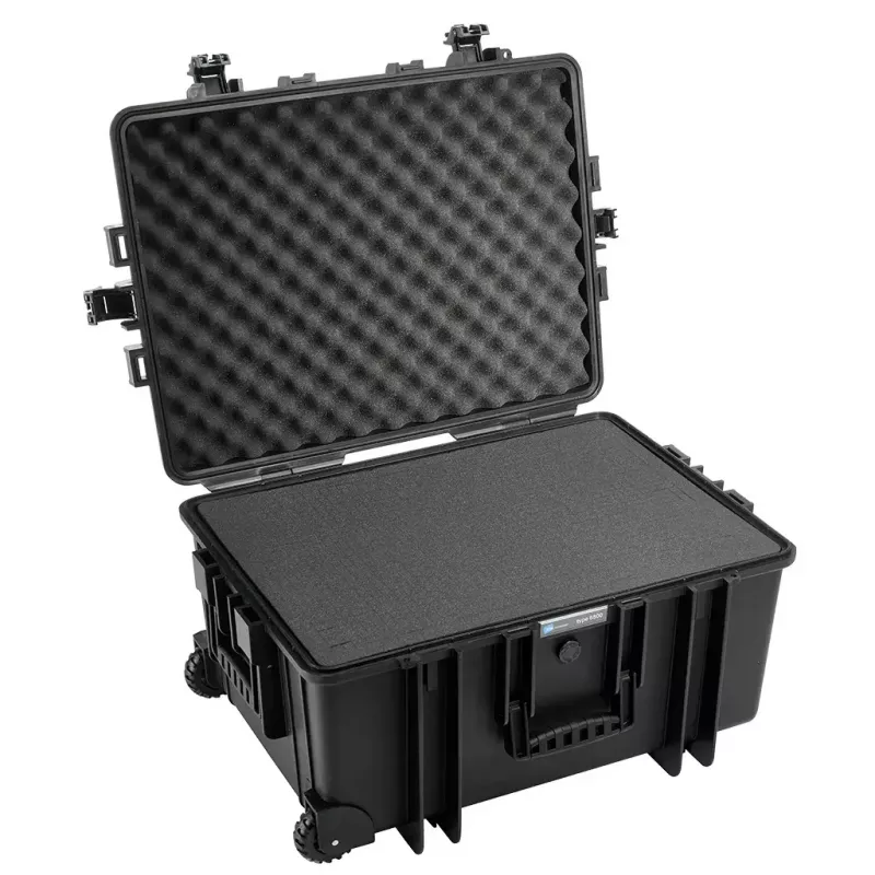 B&W 6800/B/SI Outdoor Case Type 6800 mala de casca rígida, polipropileno, com inserto de espuma, preta