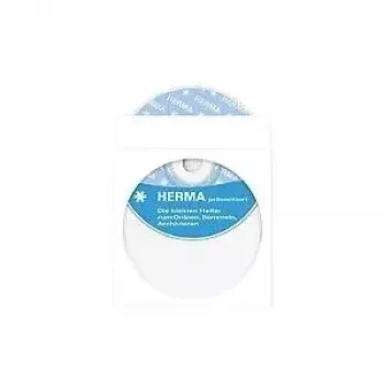 Bolsa HERMA para CD/DVD de papel branco com ponto adesivo 100 unid.
