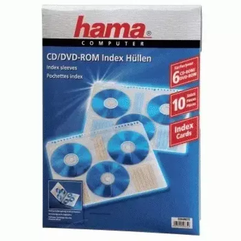 Bolsas com índice para CD-ROM Hama 60 discos transparente