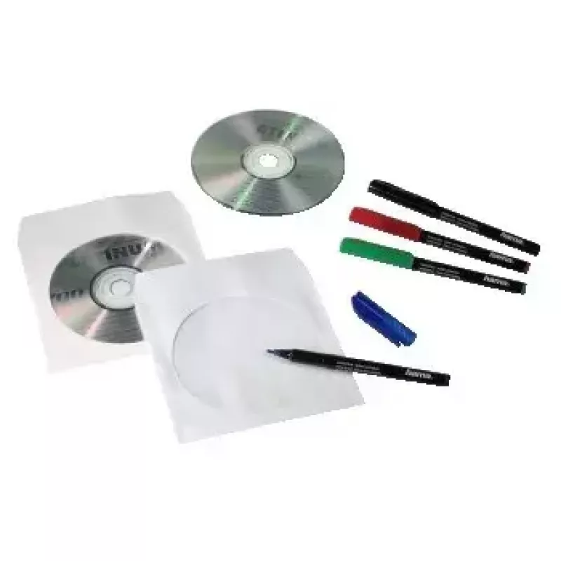 Bolsas de papel para CD-ROM Hama 50, branco 50 discos