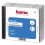 Caixa dupla Jewel Case para CD Hama standard, pack de 5 2 discos transparente