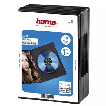 Caixa fina para DVD Hama 51181 preto 1 disco