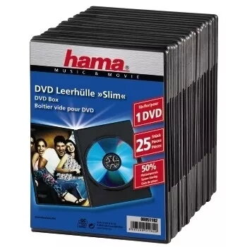 Caixa fina para DVD Hama 51182 preto 1 disco
