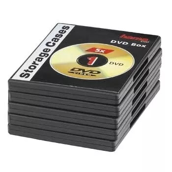 Caixas Jewel Case para DVD Hama 51297 pack de 5 preto 1 disco