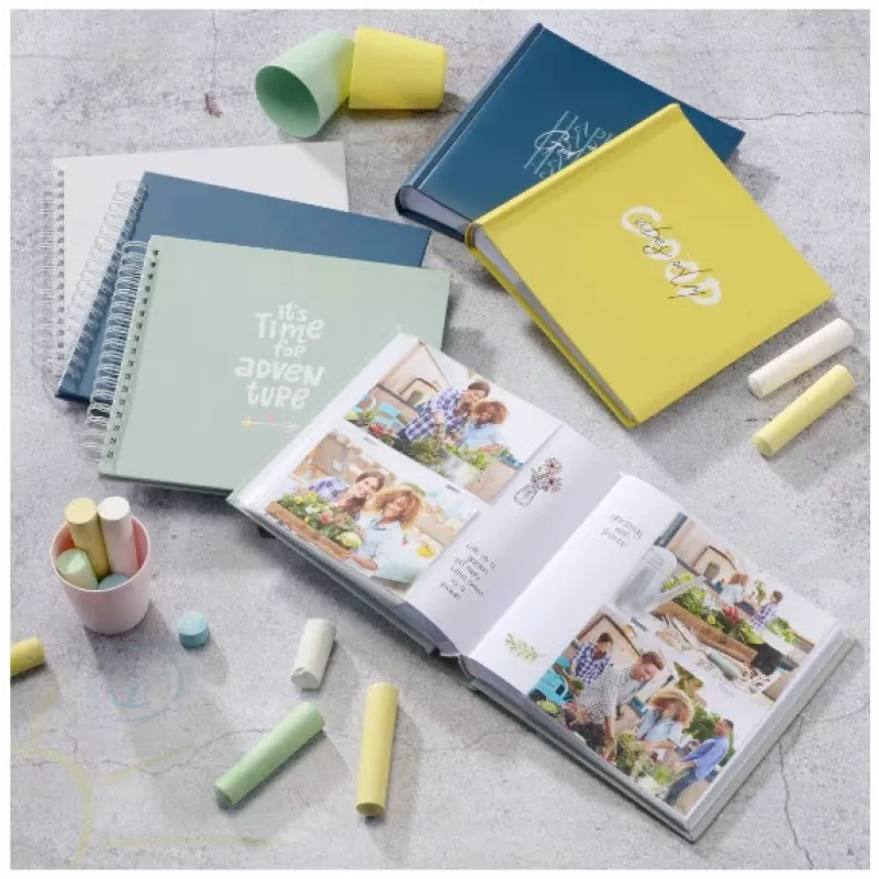 Álbum fotográfico Hama Good Things amarelo 200 folhas 10 x 15 encadernação