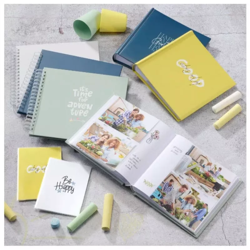 Álbum fotográfico Hama Good Things amarelo 200 folhas 10 x 15 encadernação