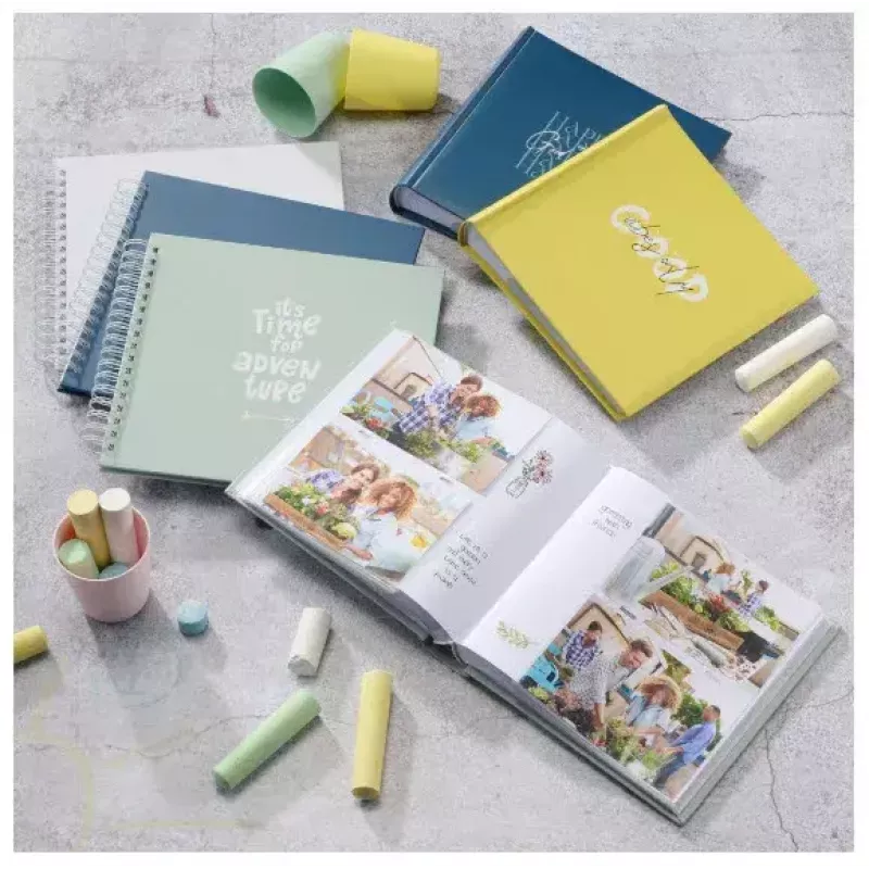 Álbum fotográfico Hama Good Things amarelo 100 folhas 10 x 15 espiral