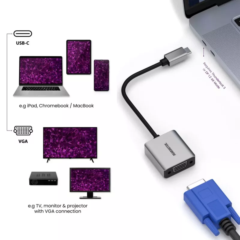 Marmitek Connect USB C to VGA - adaptador USB-C para VGA