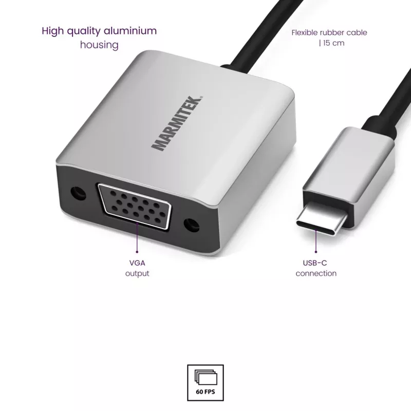 Marmitek Connect USB C to VGA - adaptador USB-C para VGA