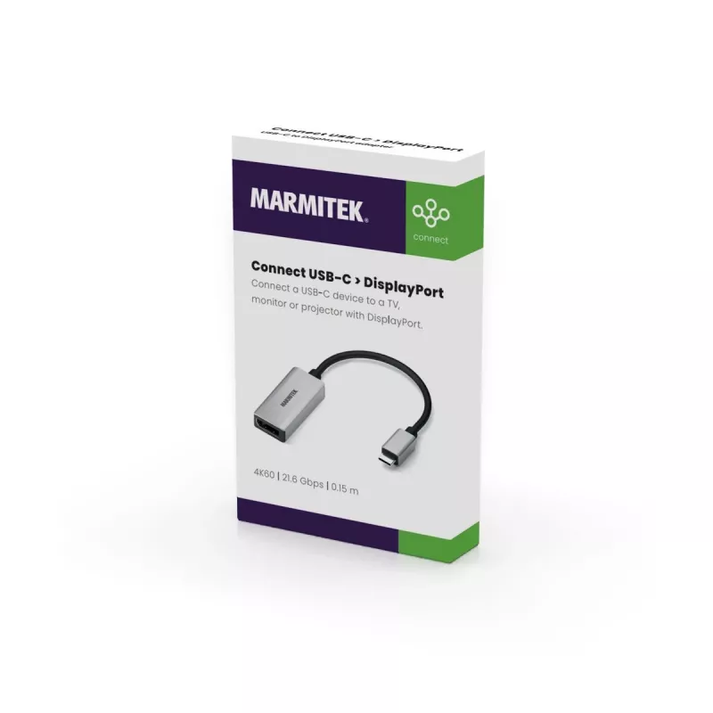 Adaptador USB-C para DisplayPort Marmitek 8371 4K 60Hz