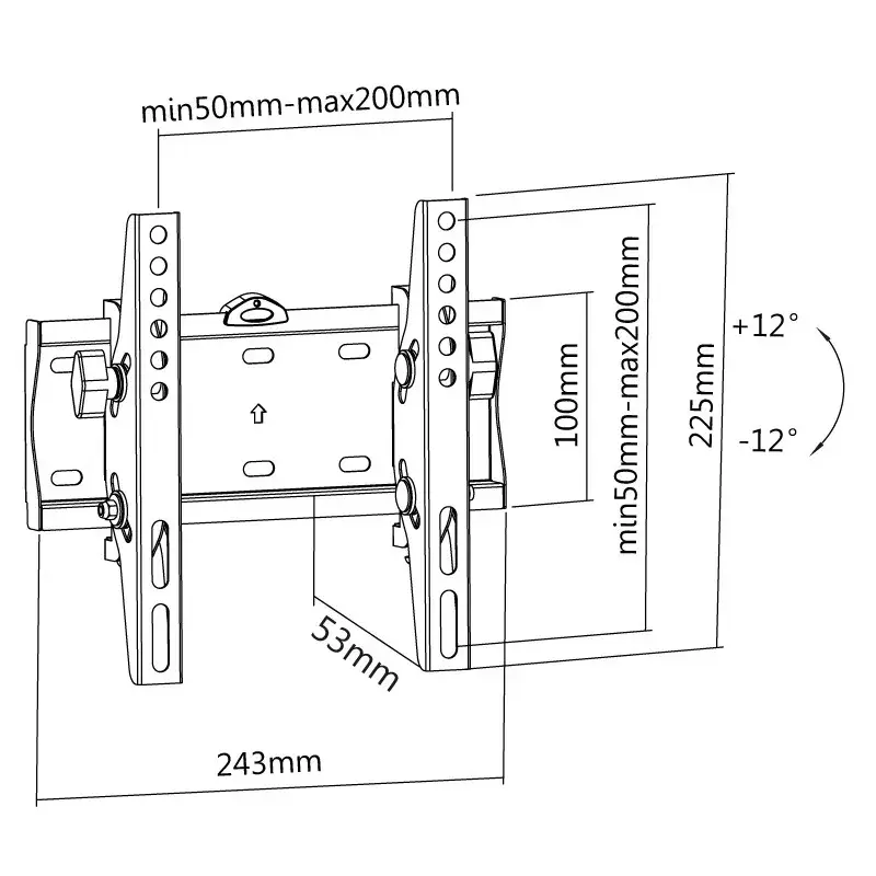 Suporte de parede Reflecta PLANO fino 42-2020T preto máx 30kg 42 polegadas