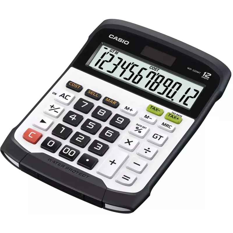 Calculadora financeira Casio WD-320MT Secretária 12 dígitos Preto Branco