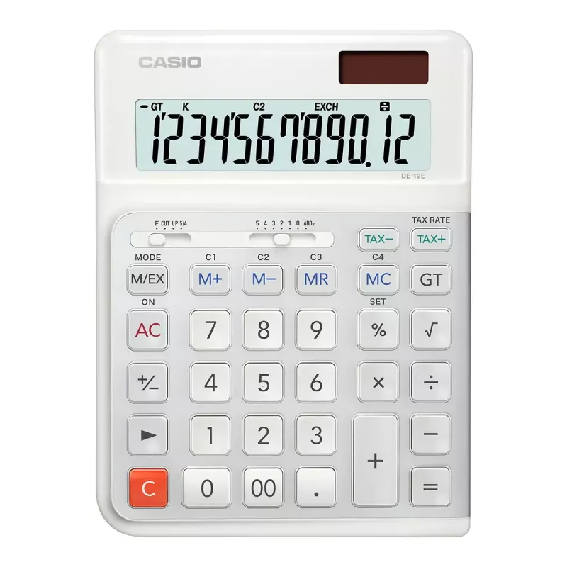 Calculadora de secretária Casio DE-12E-WE básica 12 dígitos branca