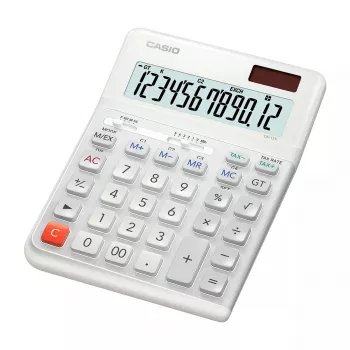 Calculadora de secretária Casio DE-12E-WE básica 12 dígitos branca