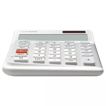 Calculadora básica Casio JE-12E-WE de secretária 12 dígitos branca