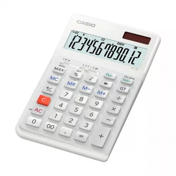 Calculadora básica Casio JE-12E-WE de secretária 12 dígitos branca
