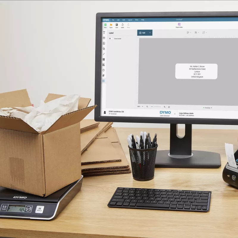 Balança digital de encomendas e envios DYMO M5 | capacidade até 5 kg | 20 cm x 20 cm